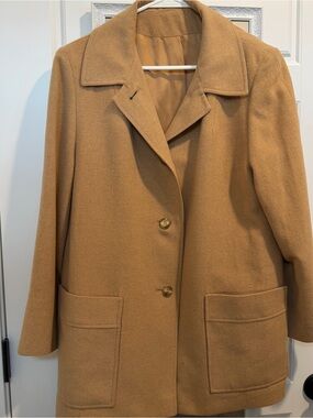 Classic Camel Pea Coat - Women's 100% camel hair Jacket